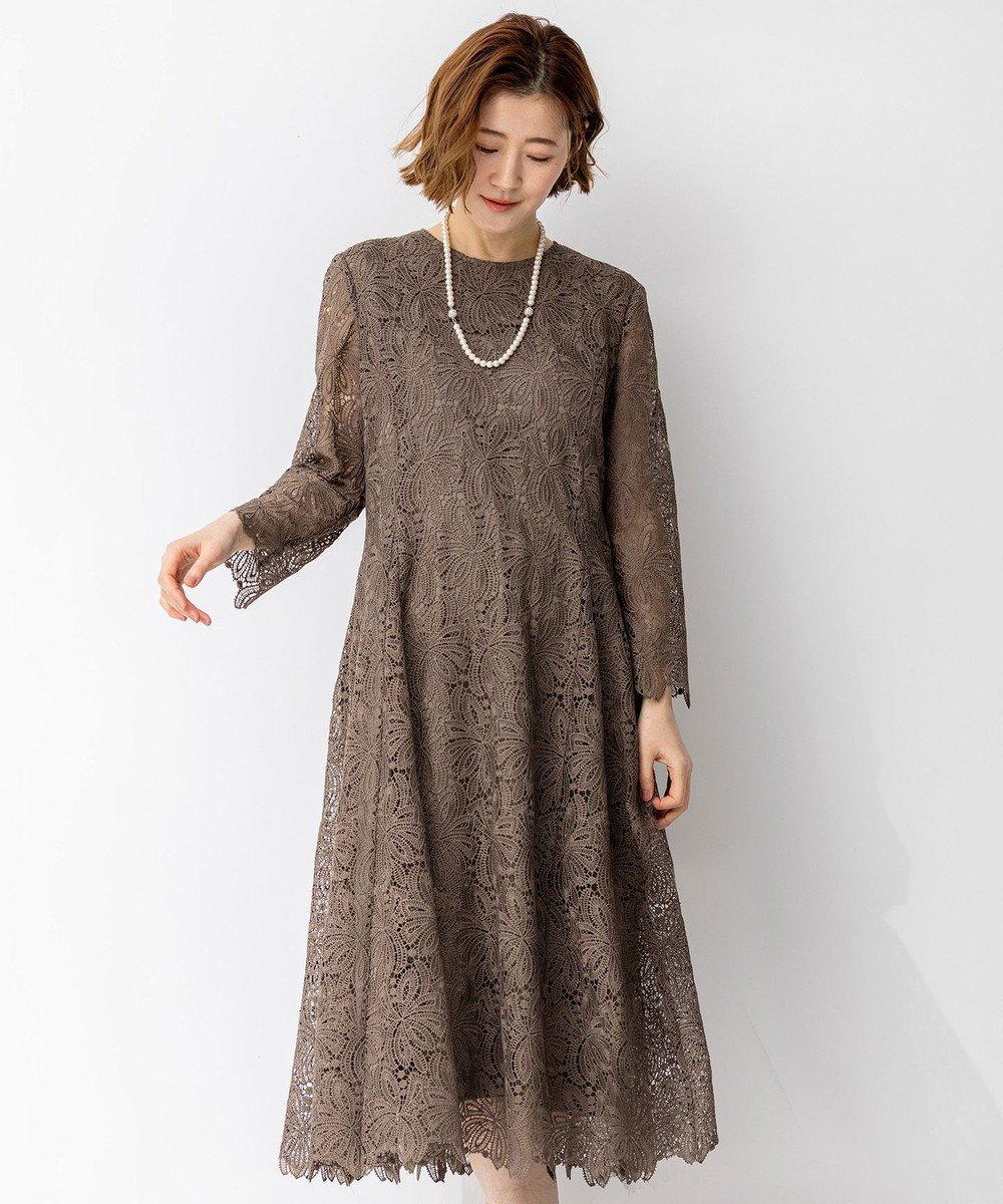 23区 【APPLAUDIR】Brocheリボンブーケレース ドレス 