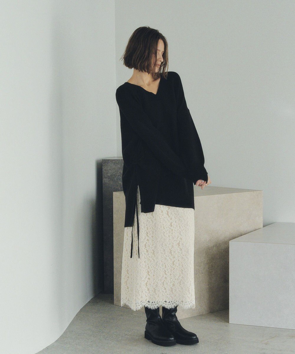 YECCA VECCA Vネックドロストデザインニット 