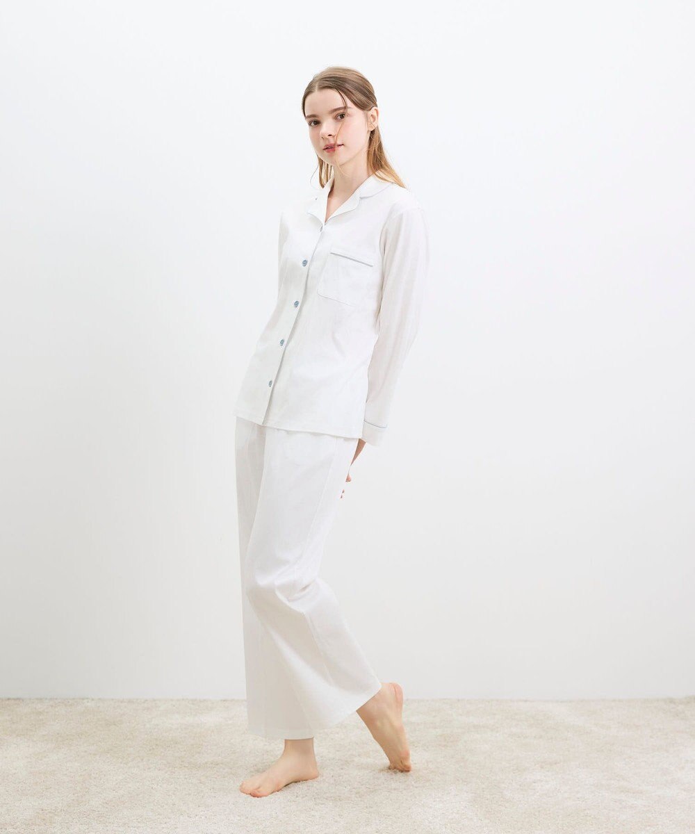 une nana cool 【綿100%】60/1 シルケットスムース 長袖開襟 MADE WITH LIBERTY FABRIC 