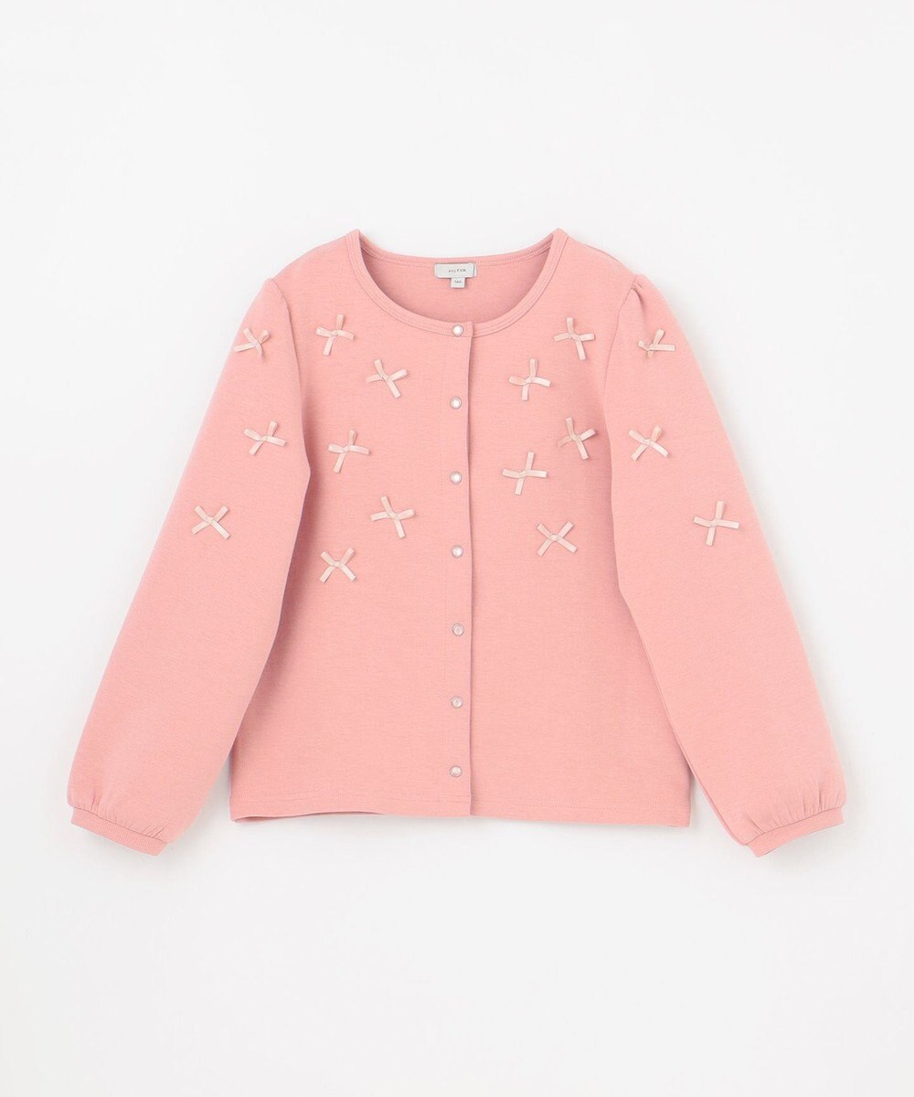ANY KIDS スナップボタン リボンカーディガン 