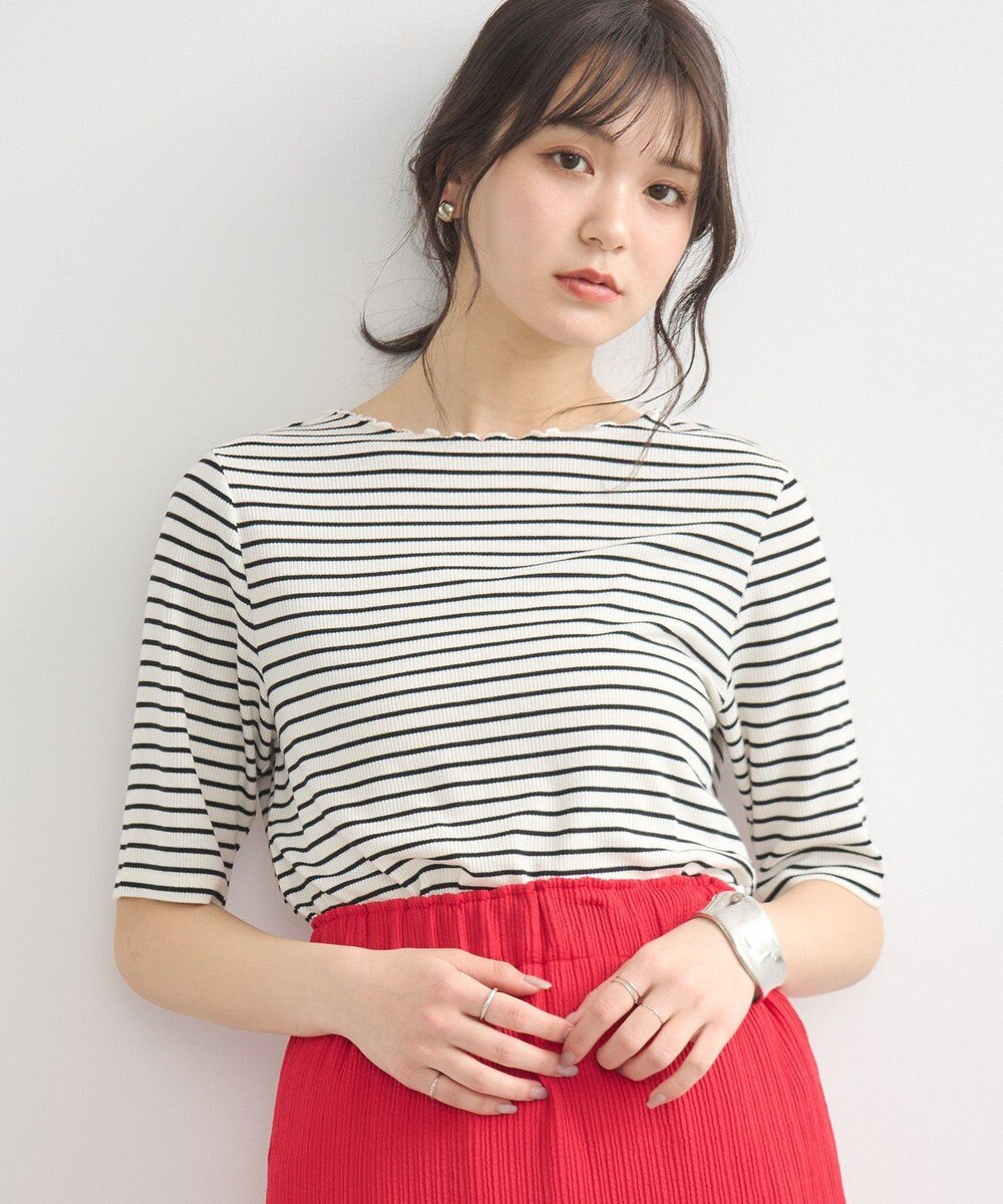 earth music&ecology リブメローショートスリーブプルオーバー 