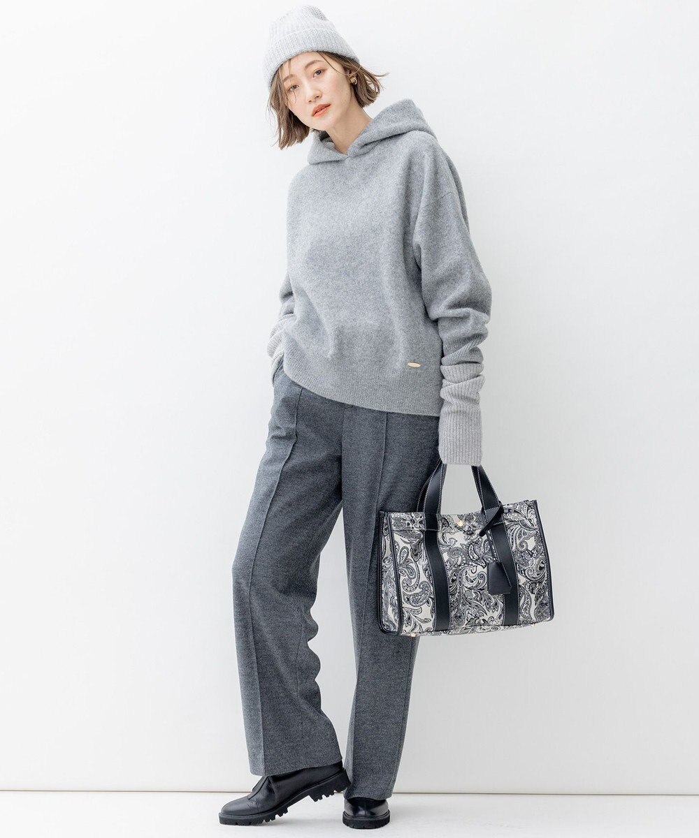 23区 ウールミルドジャージー セミワイド パンツ 