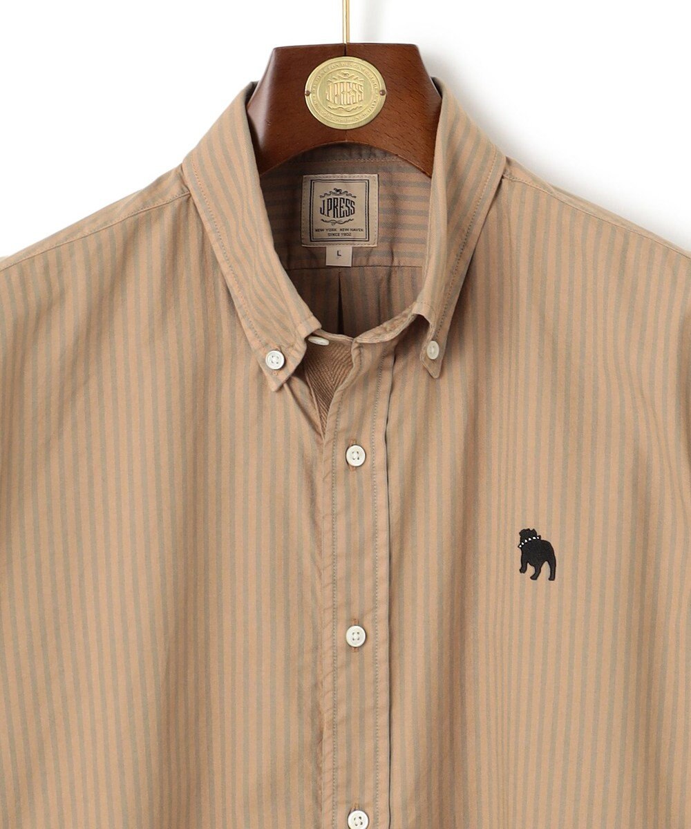 J.PRESS MEN 【大人気バックブル】オックスフォードストライプ チェック ガーメントダイ シャツ 