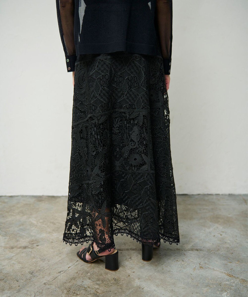 GRACE CONTINENTAL ケミカルレースパッチワークスカート 