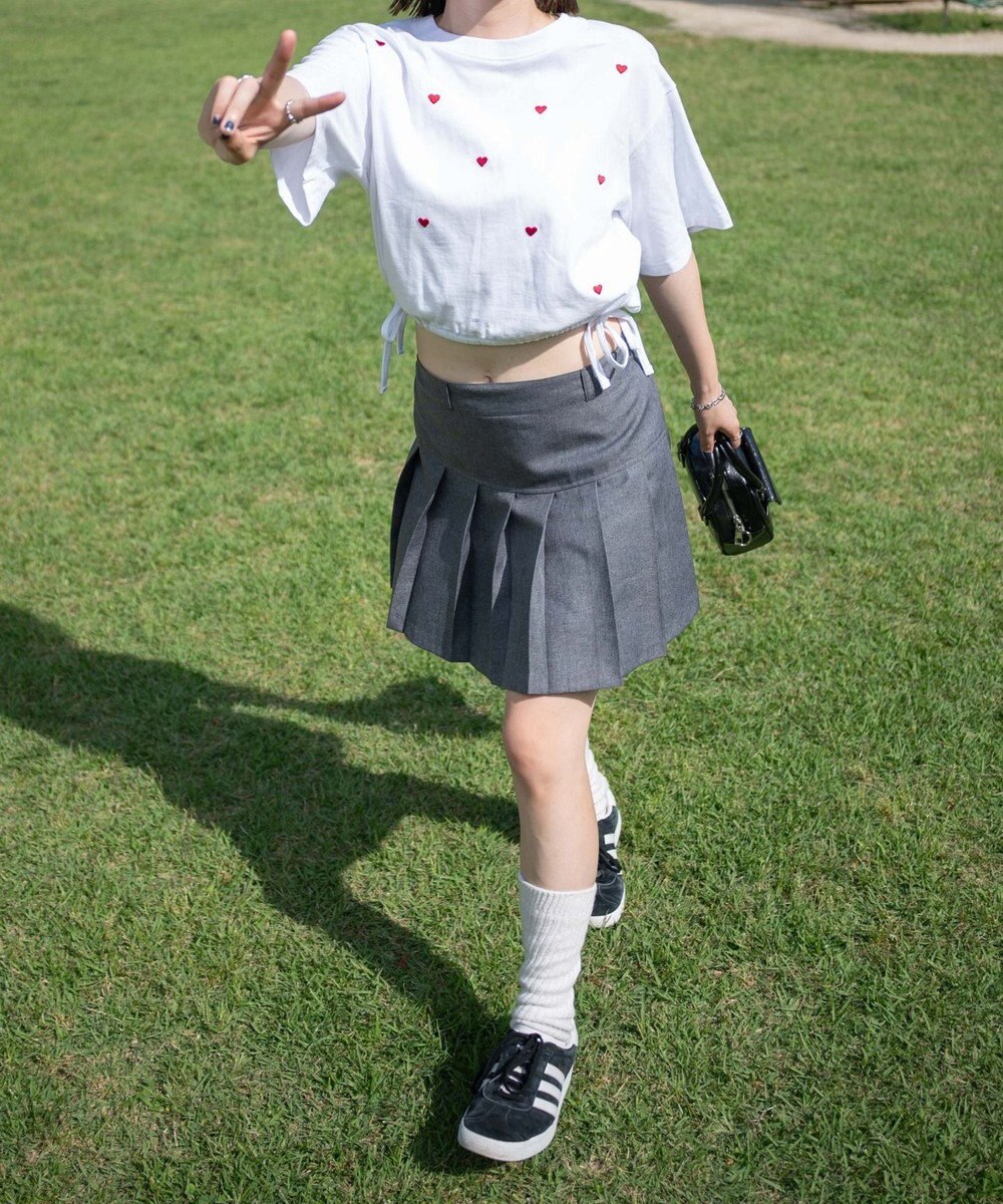 WEGO リボンデザイングラフィックショートT 