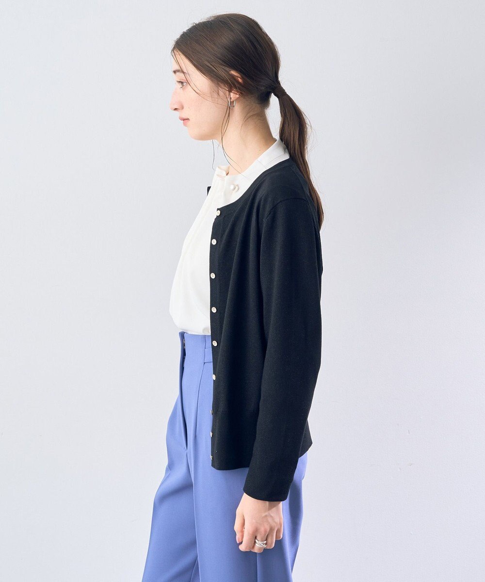 YECCA VECCA ラメ混クルーネックカーディガン 