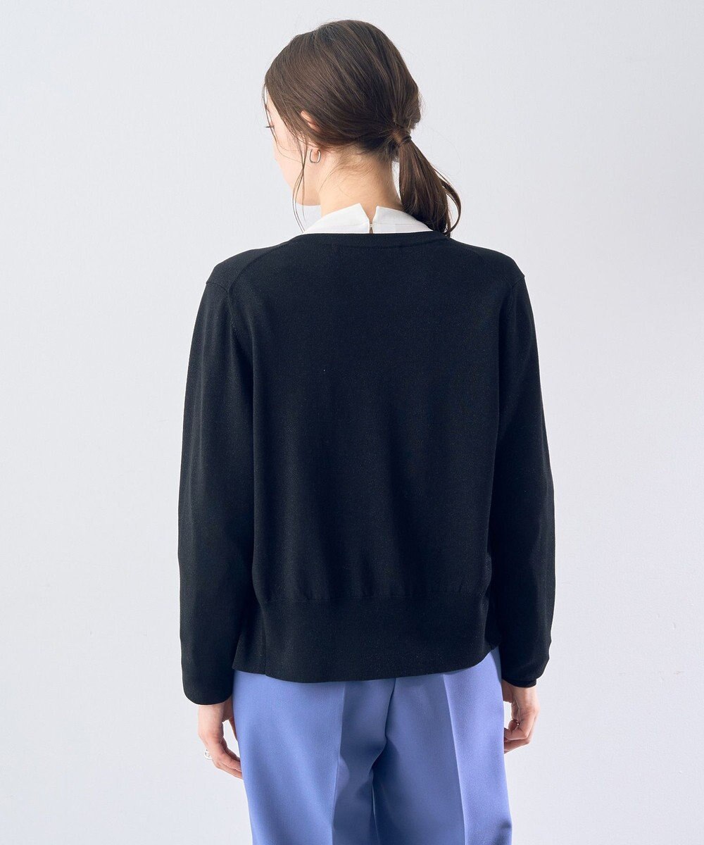 YECCA VECCA ラメ混クルーネックカーディガン 