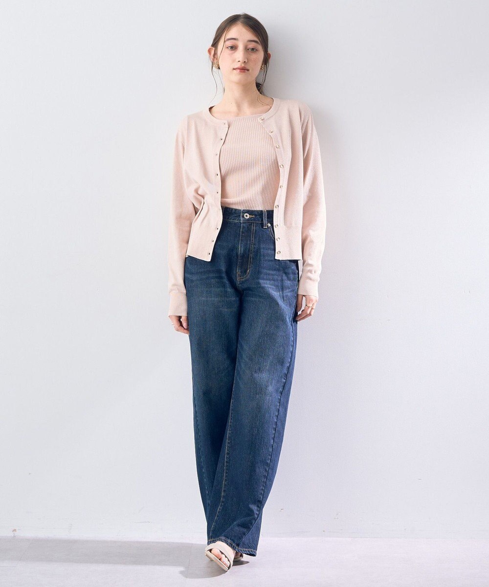 YECCA VECCA ラメ混クルーネックカーディガン 