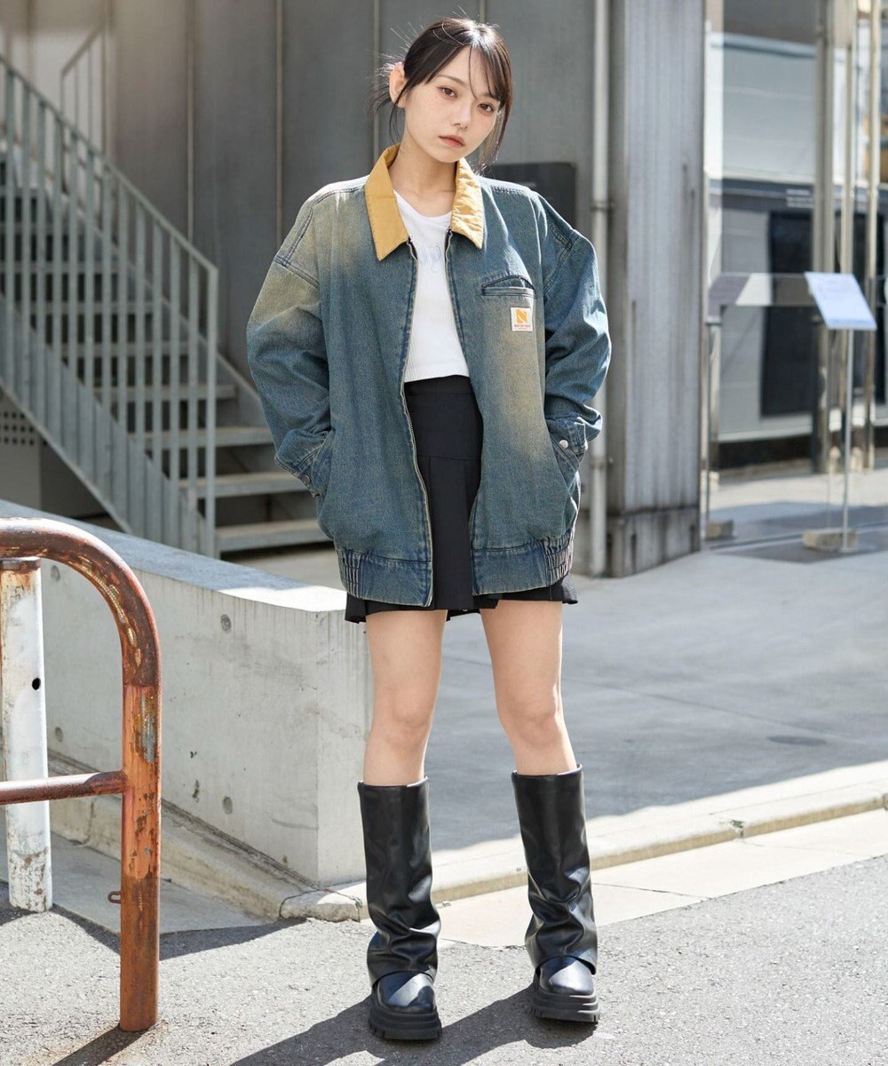 WEGO ワーカーズWジップデニムブルゾン 