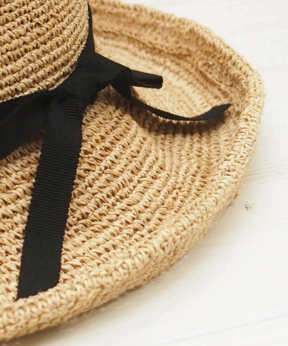 石田製帽  ラフィア糸入りかぎ編み ソフトハットセーラ 