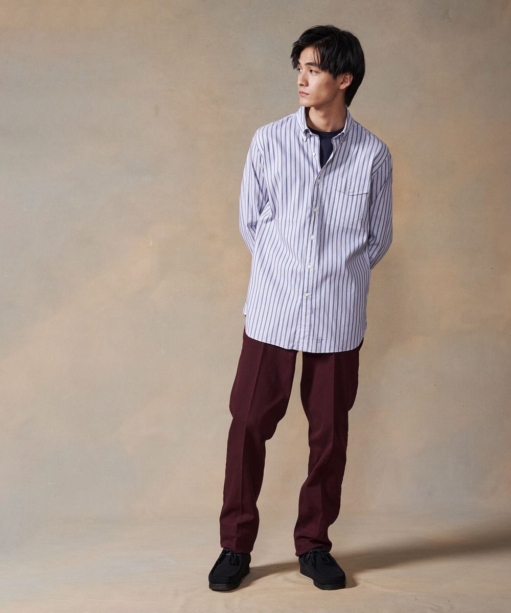 J.PRESS MEN オーガニックコットン ダブルチューブマルチストライプ シャツ 