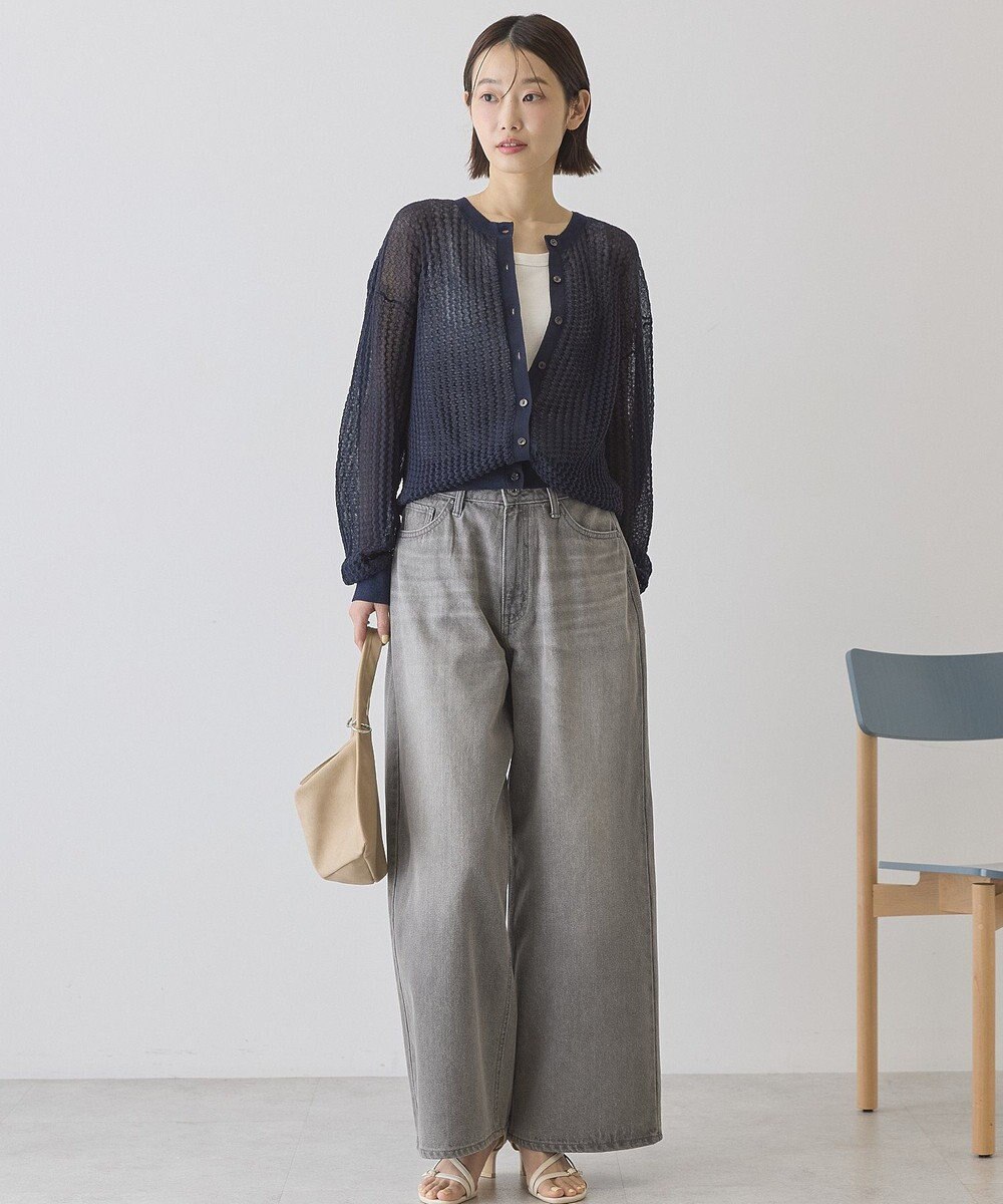 AMERICAN HOLIC 【前後2WAY】透かし編みニットカーディガン 