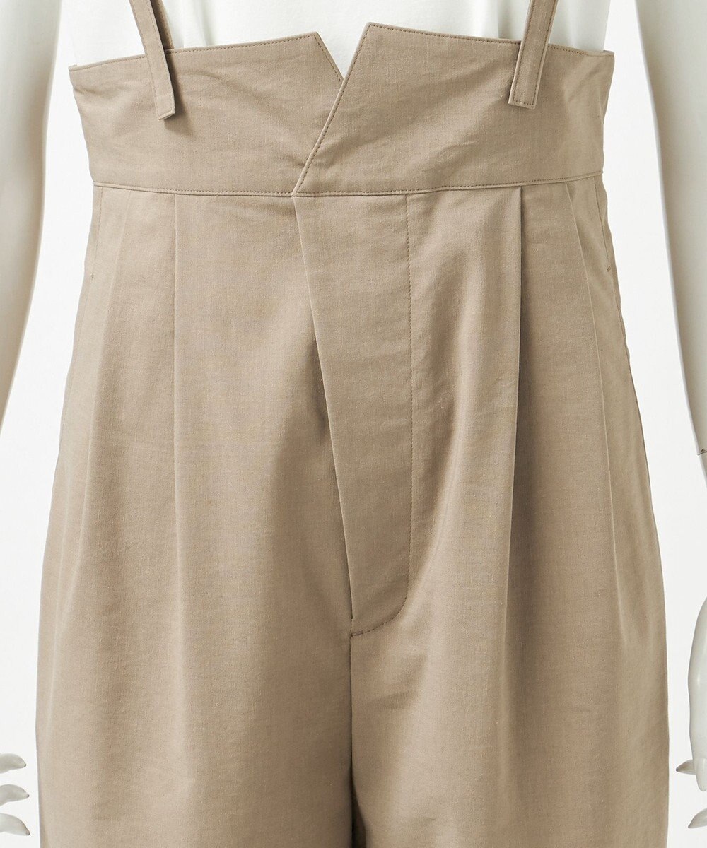23区 L 【GOLD LABEL】クリスピーリネンストレッチ サスペンダーパンツ 