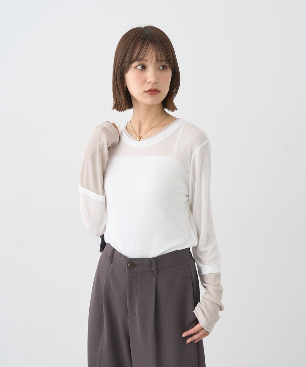 earth music&ecology レイヤードシアープルオーバー 