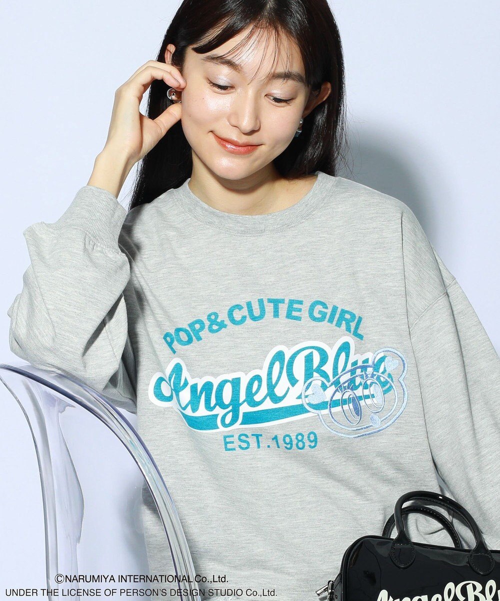 Green Parks ＡＮＧＥＬ　ＢＬＵＥ長袖ロゴ刺繍プルオーバー 