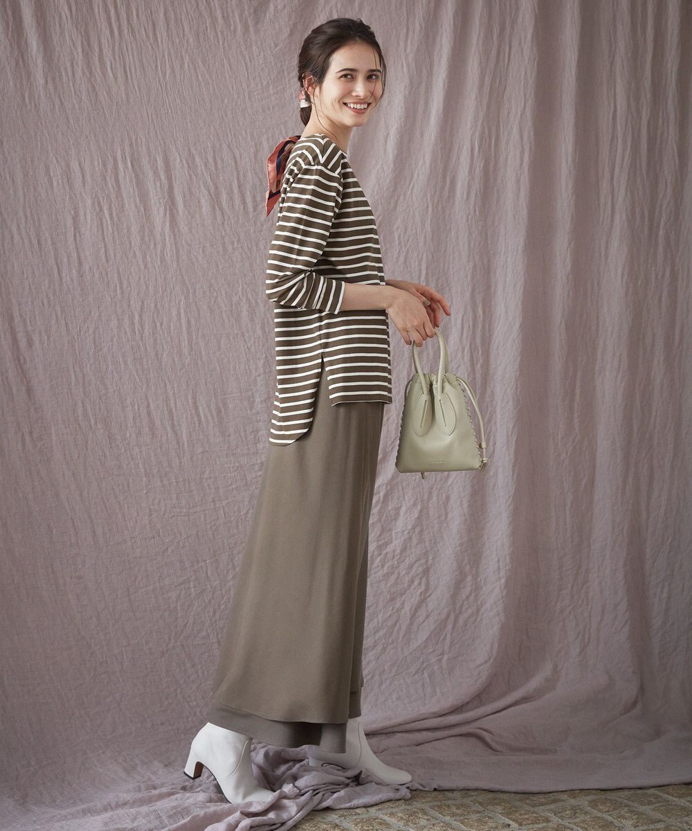 23区 【SLOW/一部店舗限定】ギザコットンボーダー ボートネックカットソー 