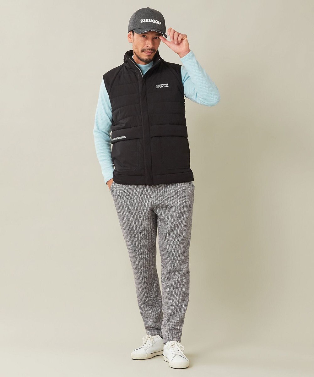 23区GOLF 冬の定番トップス【MEN】【吸湿発熱】グランサーモワッフル モックネックシャツ 