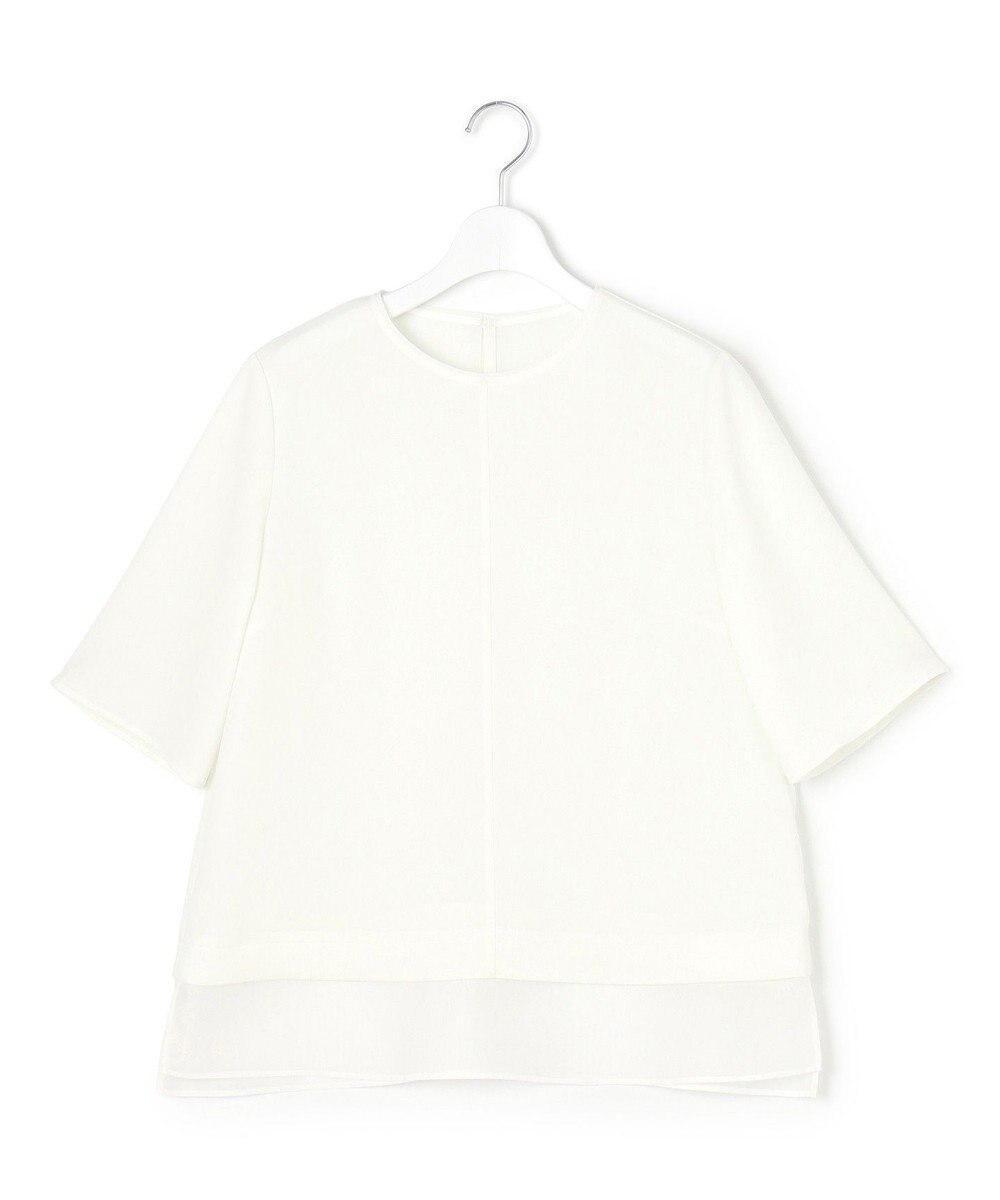 23区 【吸水速乾/UVカット/接触冷感】ストレッチジョーゼット シアーコンビ カットソー 