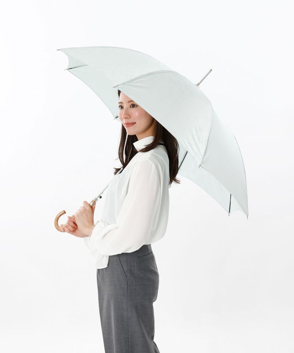 AURORA 【 NINA RICCI（ニナ リッチ）】リボン柄無地ジャガード雨傘（長傘） 