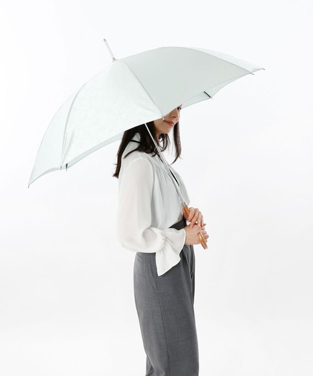 AURORA 【 NINA RICCI（ニナ リッチ）】リボン柄無地ジャガード雨傘（長傘） 