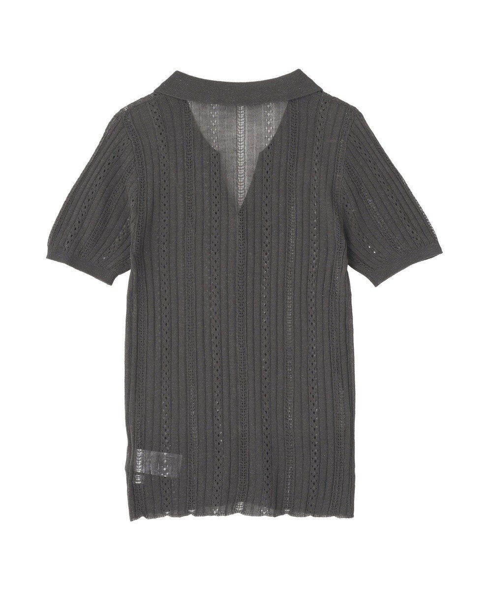 CRAFT STANDARD BOUTIQUE レースニット衿付き半袖カーディガン 