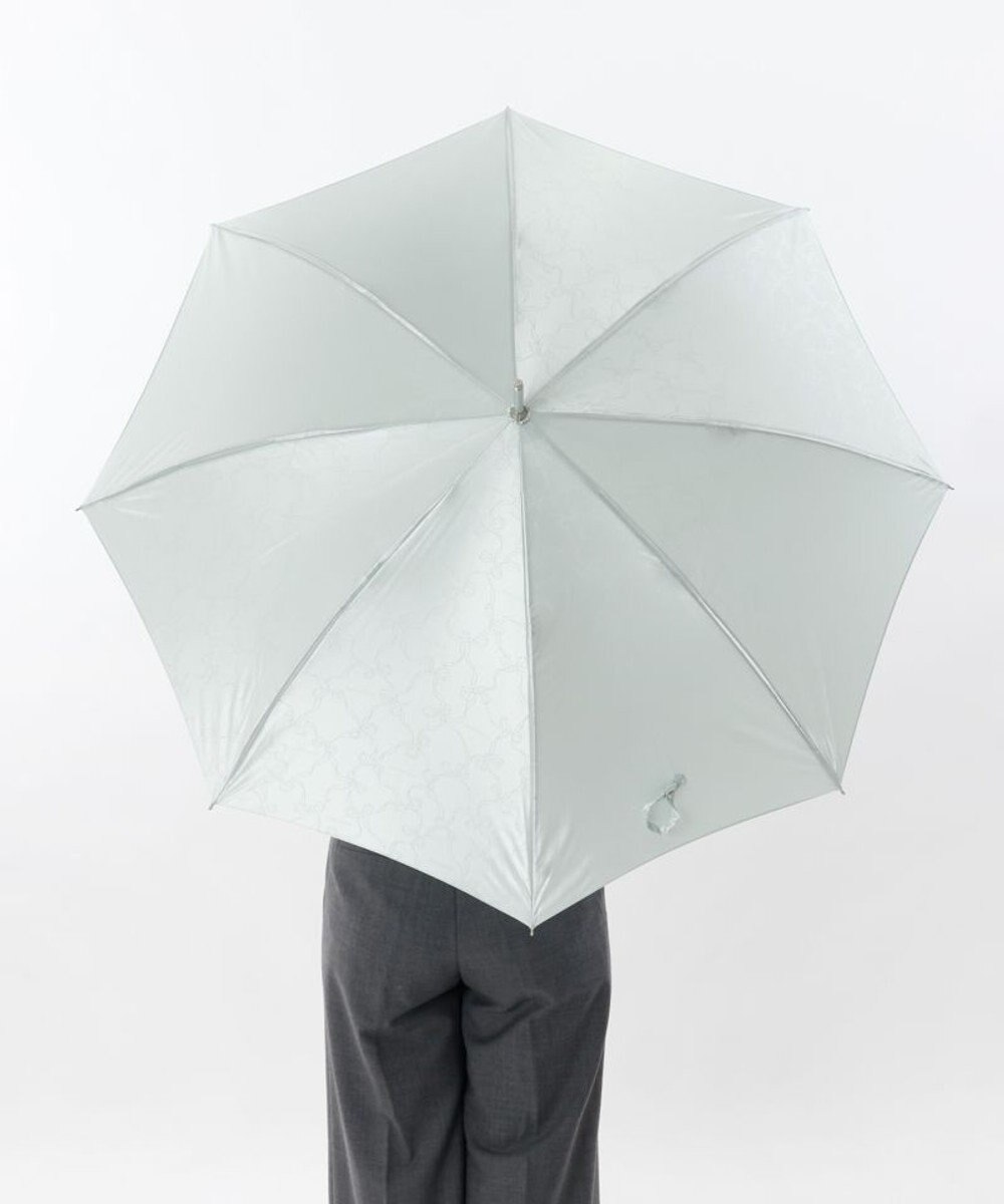 AURORA 【 NINA RICCI（ニナ リッチ）】リボン柄無地ジャガード雨傘（長傘） 