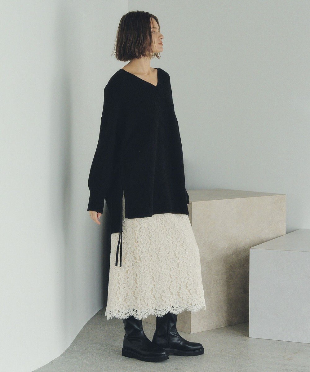 YECCA VECCA Vネックドロストデザインニット 