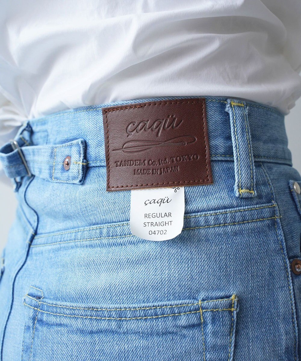 caqu modern straight レギュラーストレートデニムパンツ USED WASH 