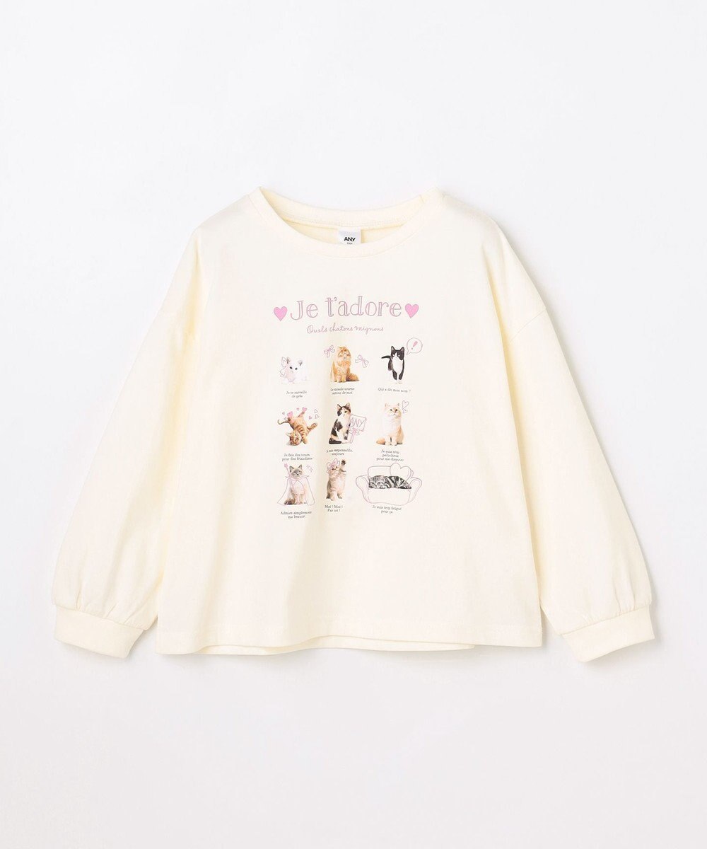 ANY KIDS 【綿100%】ネコアソート 長袖Tシャツ 