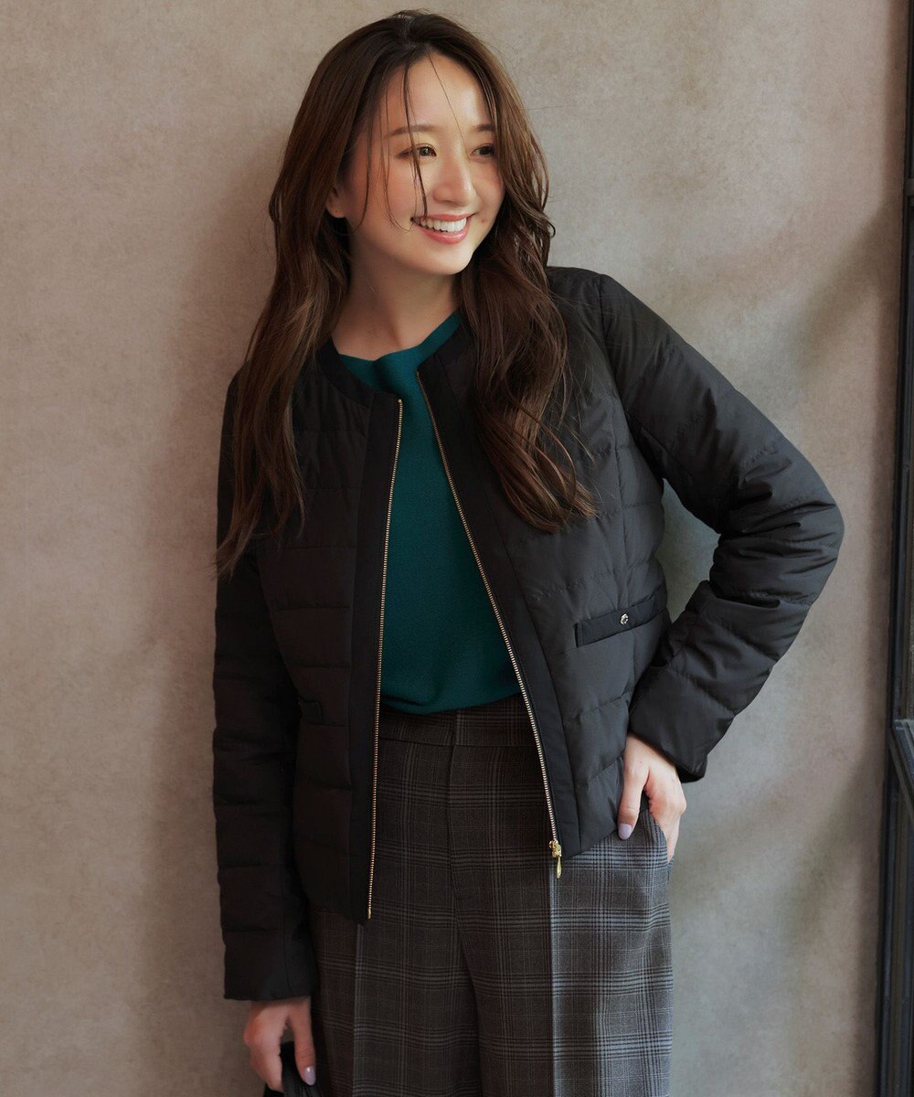 ANY SIS 【2WAY】ノーカラーダウン ジャケット 