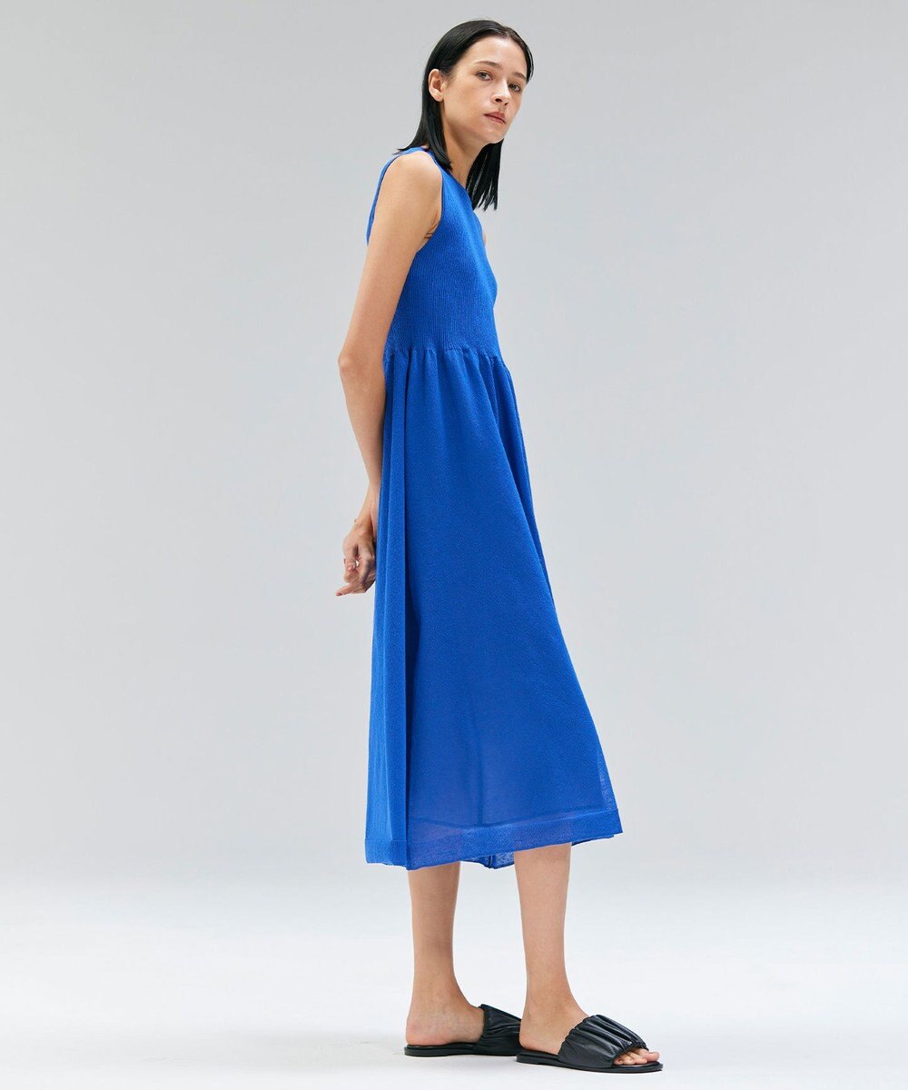 BEIGE， 【洗える】MILANO / リネン混シアーニットAラインワンピース 