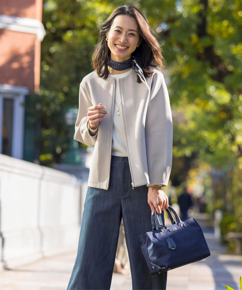 J.PRESS LADIES 【洗える】RAYON STRETCH PLAIN クルーネック ニット 