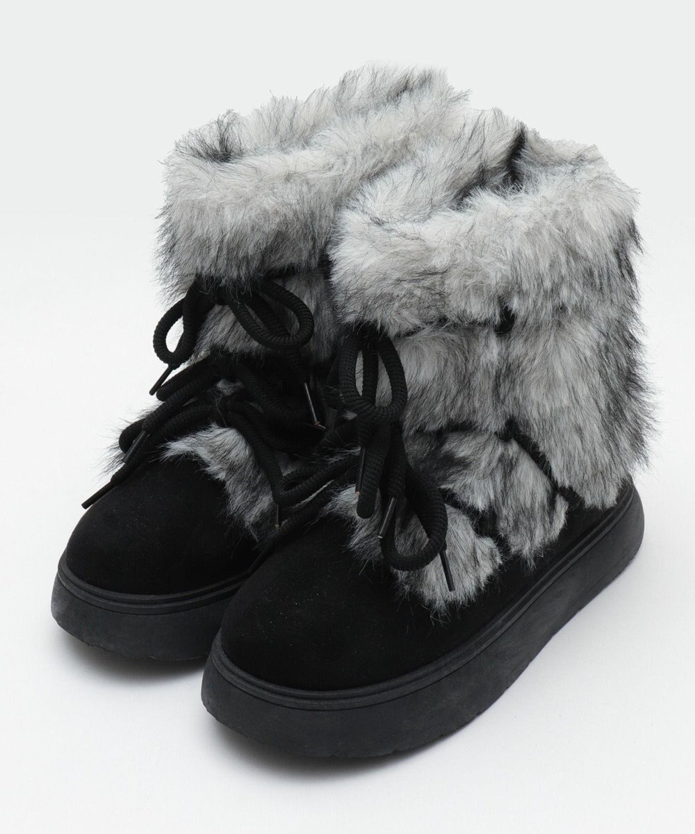 WEGO ボリュームファーレースアップFムートンブーツ 