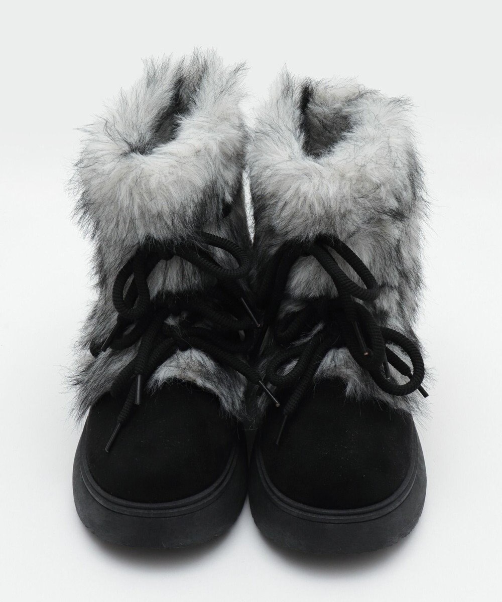 WEGO ボリュームファーレースアップFムートンブーツ 