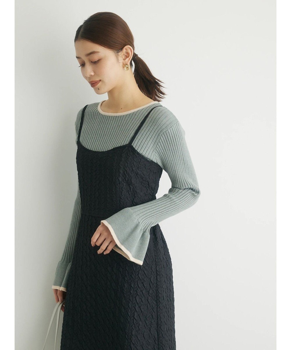 Green Parks ・ｎｏｖｅｍ９　フクレジャカードキャミワンピ 