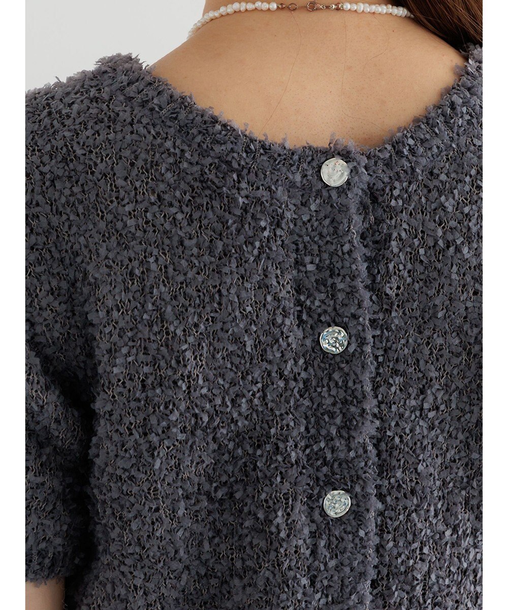 Te chichi テープヤーン前後2WAY5分袖カーディガン 