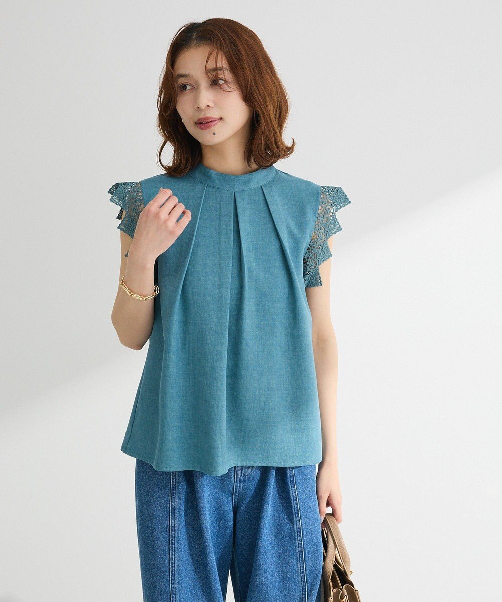 Green Parks ・ＥＬＥＮＣＡＲＥ　ＤＵＥ　リネンライクフリルブラウス 