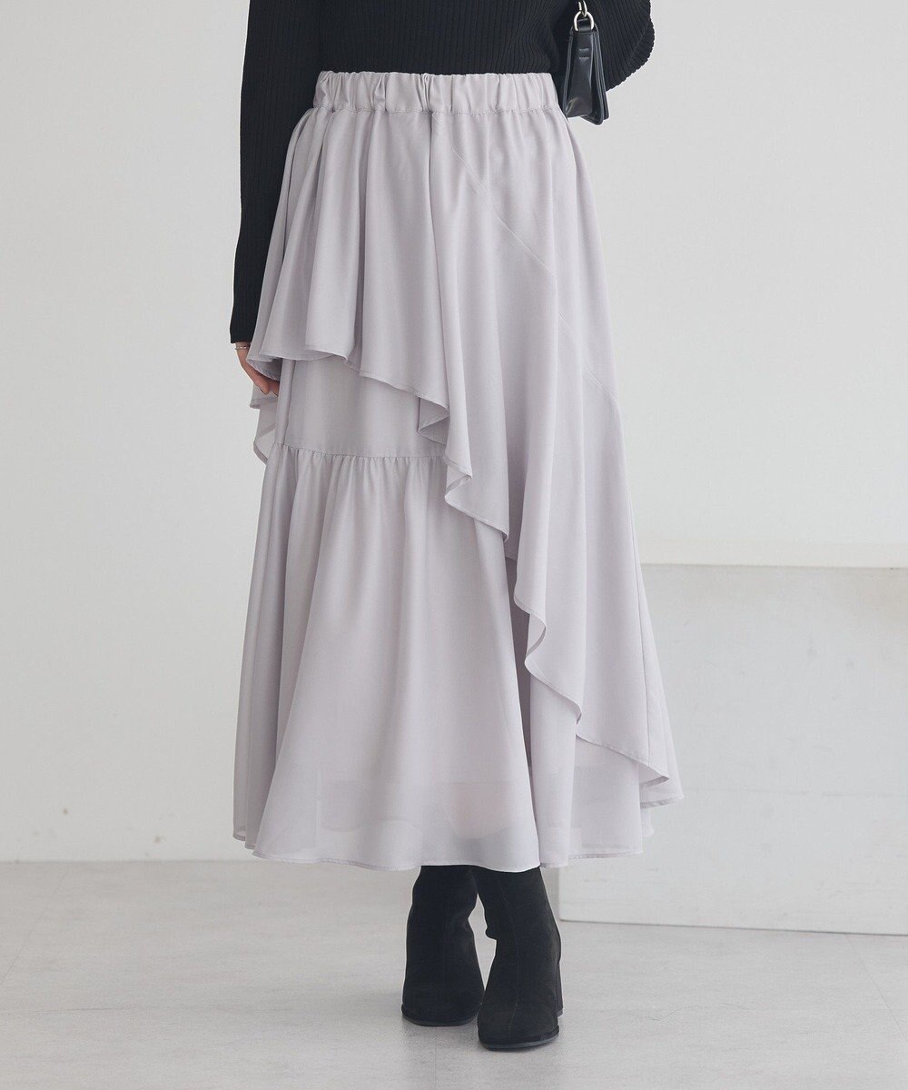 earth music&ecology シャイニーラッフルスカート 