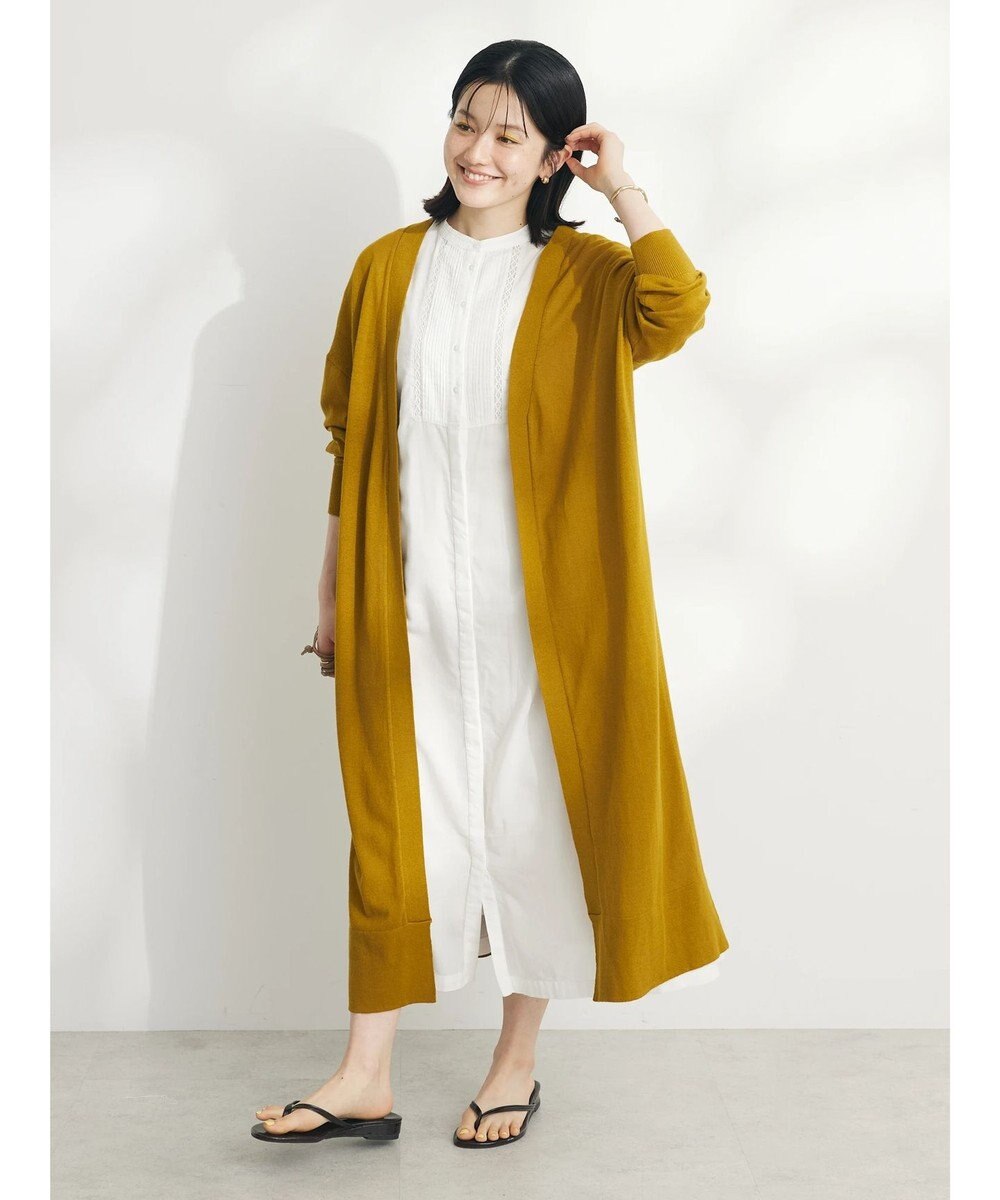 CRAFT STANDARD BOUTIQUE 裾スリットロングニットカーディガン 