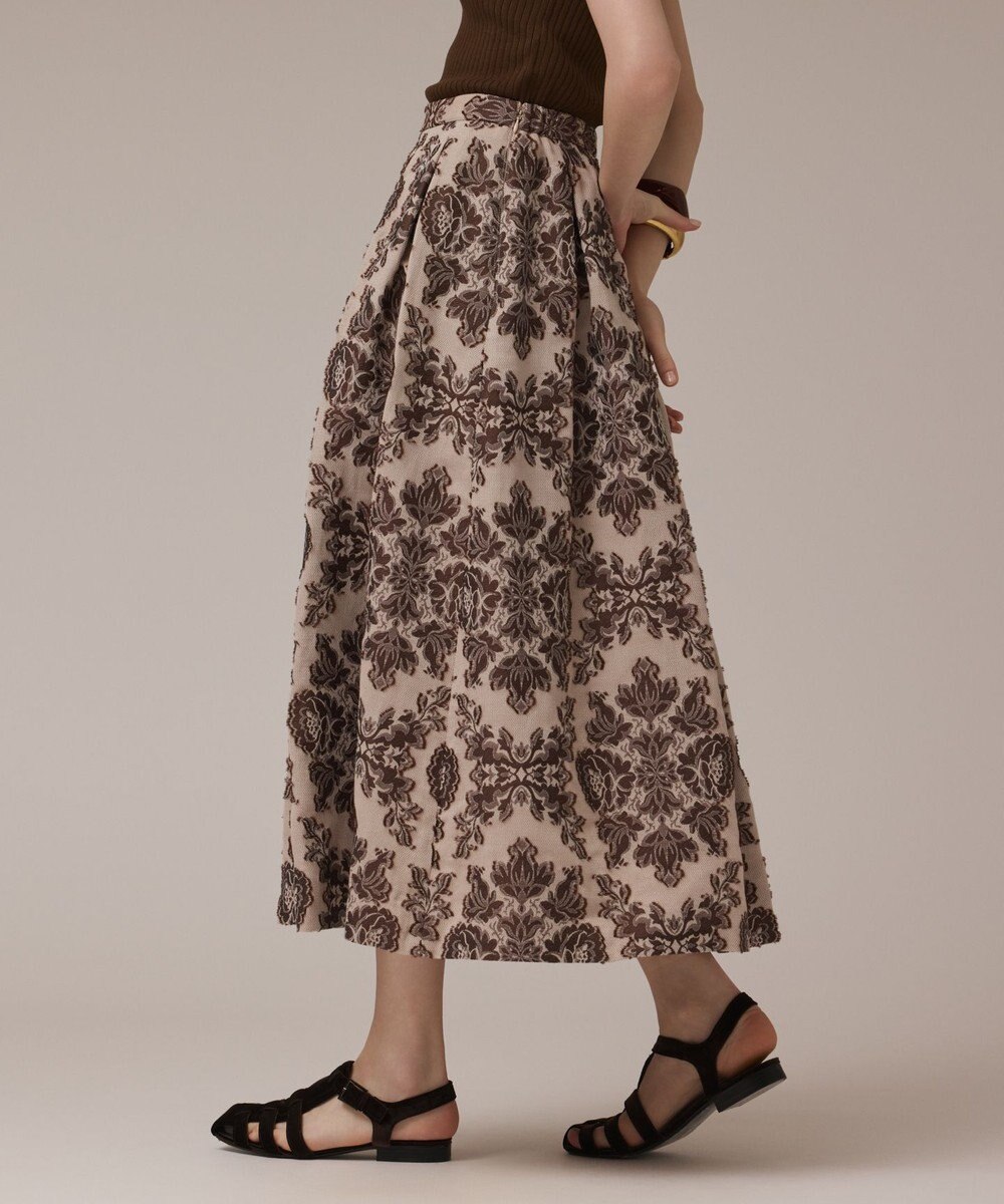 GRACE CONTINENTAL ダマスクジャガードタックスカート 