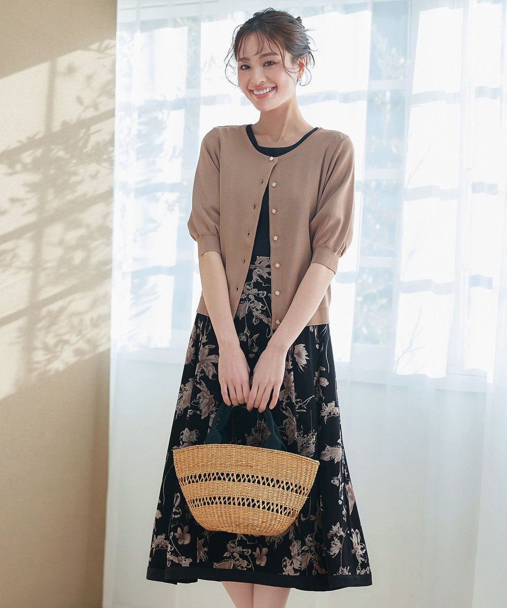 Tiaclasse  【洗える】ハーフスリーブサマーニットカーディガン 