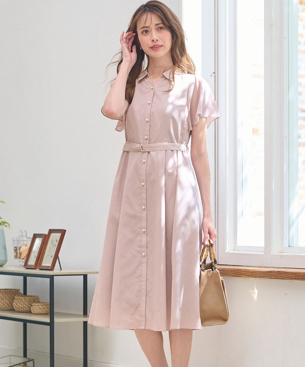 ANY SIS 【洗える】ビューティフレアシャツ ワンピース 