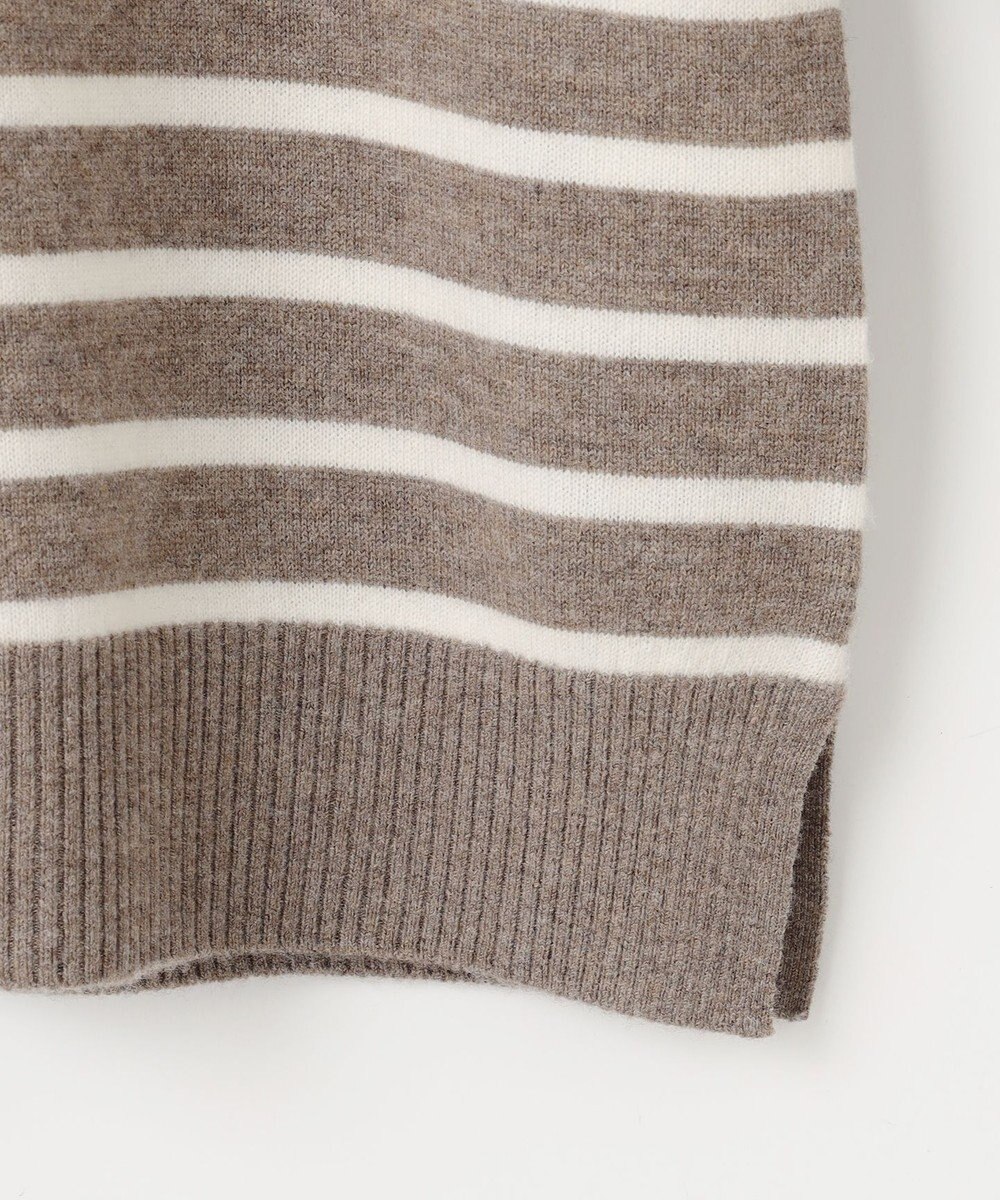 J.PRESS LADIES S 【洗える】SOFT TOUCH WOOL 立ち襟 ボーダー ニット 