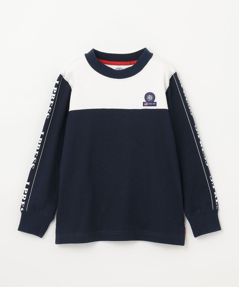 J.PRESS KIDS 【110-130cm】切替×袖プリント 長袖Tシャツ 