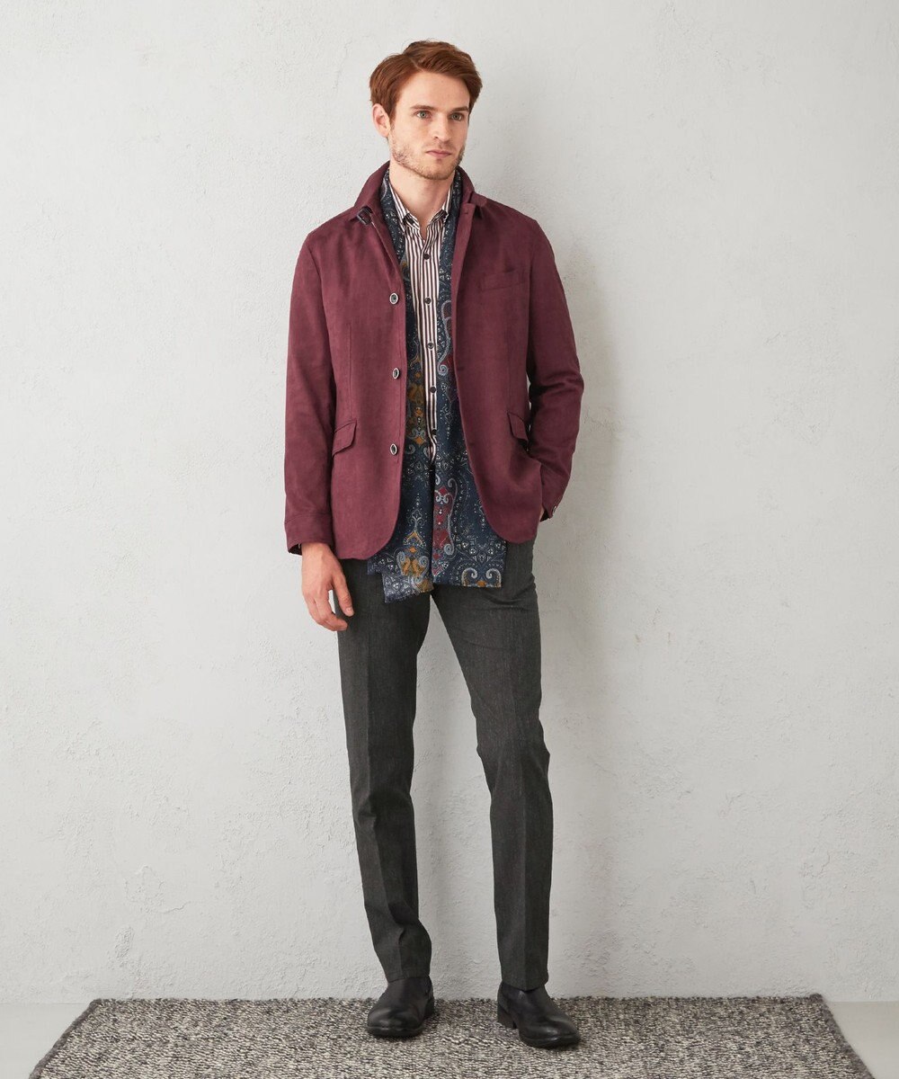 JOSEPH ABBOUD 【キングサイズ・ウエストも伸びる】オーガニックストレッチムリネピケ パンツ 