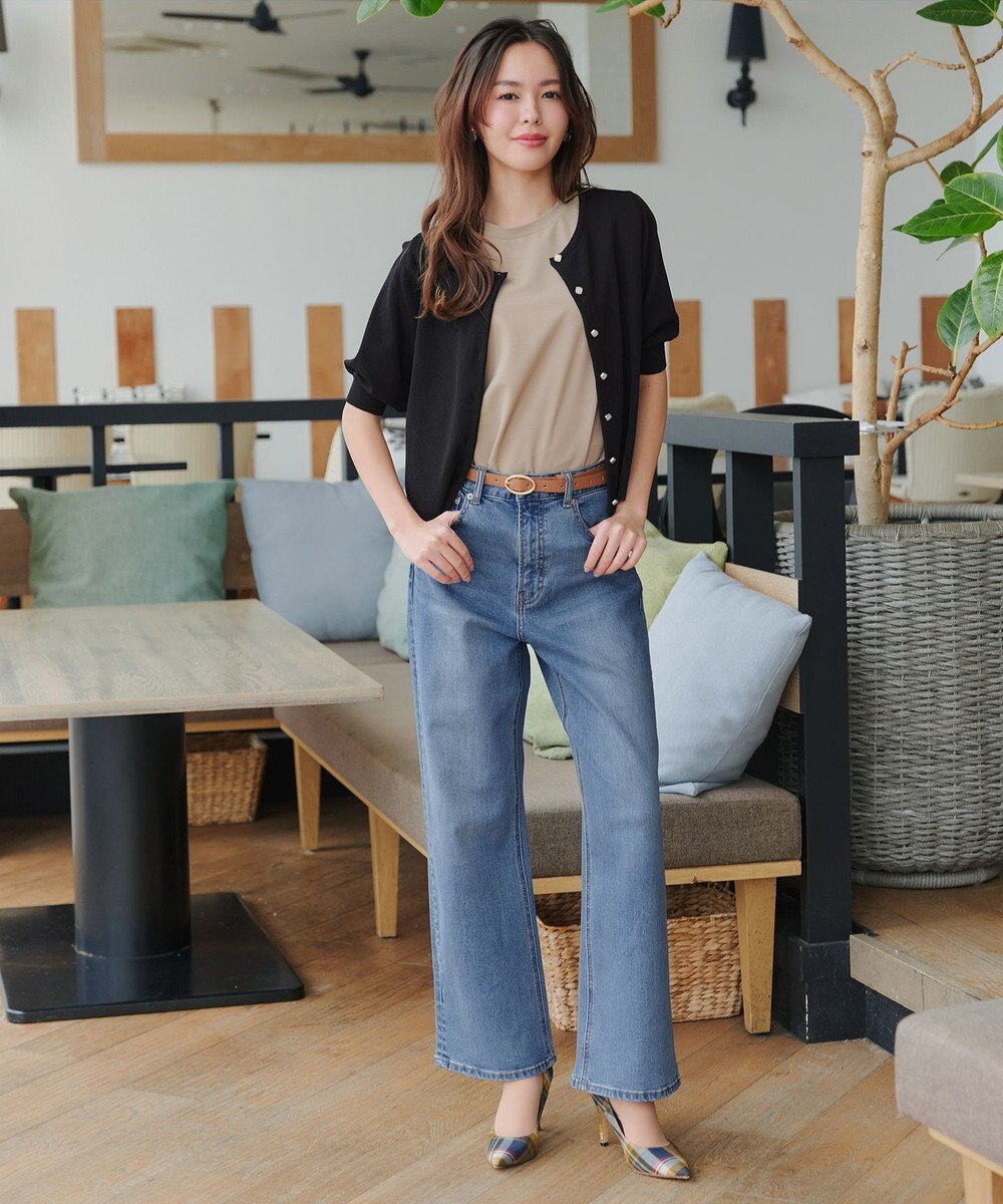 Tiaclasse  【洗える】ハーフスリーブサマーニットカーディガン 