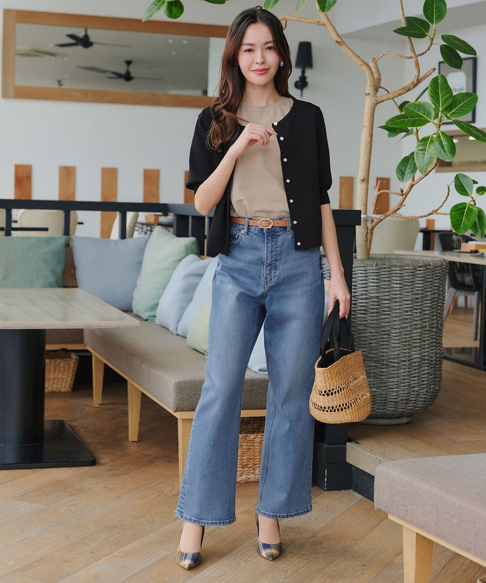 Tiaclasse  【洗える】ハーフスリーブサマーニットカーディガン 