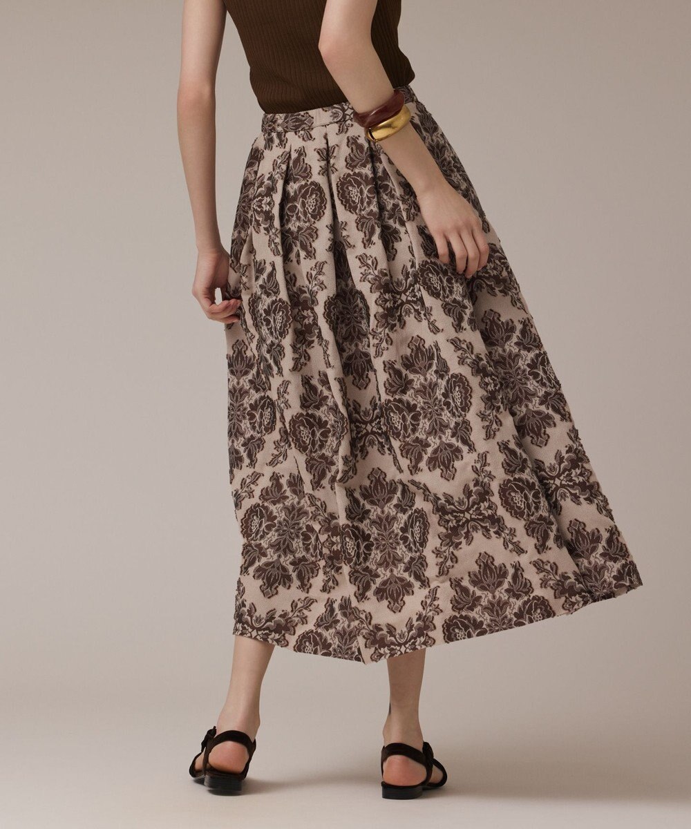 GRACE CONTINENTAL ダマスクジャガードタックスカート 