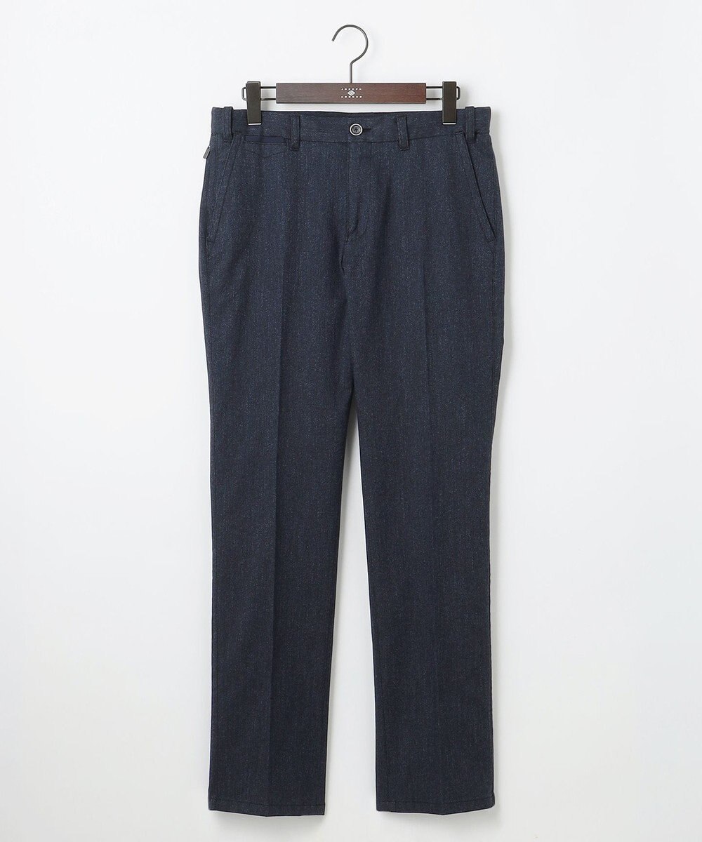 JOSEPH ABBOUD 【キングサイズ・ウエストも伸びる!オーガニックコットン使用】ムリネへリンボンストレッチ パンツ 