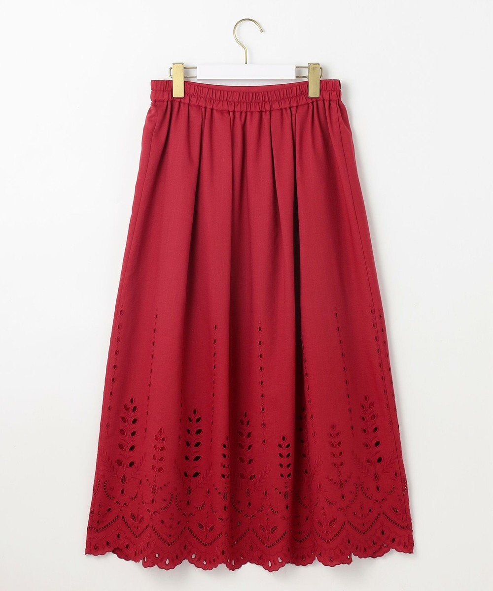 ANY SIS L 【洗える】カットワークエンブロイダリー スカート 